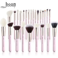 Jessup Makeup Brushes Set 15-25pcs Natural-Synthetic Foundation Powder Highlighter Eyeshadow Brush Pedzle do Makijazu T290