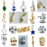 2026 Hot Selling 925 Silver Soccer Gold Shoes Boot Bead Moon Star Charm Fit Original Bracelet DIY Accessories Exquisite Jewelry