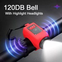 AliExpress NONE 2 in 1 120 dB Electric Bike Horn With Bike Light Bicycle Horn 5 Sound Modes with Rechargeable Battery Waterproof Bicycle Light