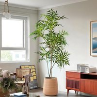 78-140cm Large Artificial Nandina Plants Plastic Palm Tree Fake Green Bamboo Leaves Tall Tropical Tree For Home Office Decor
