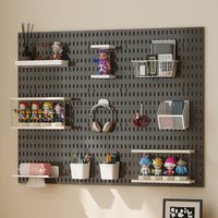 Nordic-Style Multifunctional Wall-Mounted Pegboard For Home Gaming Rooms: Large Storage, Also A Figure Display Shelf