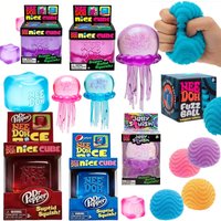 Multi-styles Schylling NeeDoh Jellyfish/Ice Cube/Fuzzy Ball Fidget Toy, slow rebound squeeze decor,portable stress relief gadget