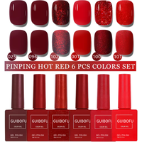 6pcs 15ml Gel Nail Polish Set Semi Permanent Soak Off Uv Varnish Nail Art For Manicure Nail Design One Color One Bottle