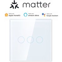 Matter Smart Wifi Wall Touch Switch No Neutral Wire Required Remote Control EU Switch For Apple HomeKit Alexa Google Assistant