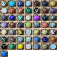 S1 16mm Marbles Crystal Ball Set Natural Gems Sphere Decor Pocket Stone Quartz Amethysts Round Beads Mineral Specimen