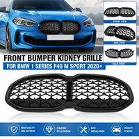 Frontstoßstangen-Nierenkühlergrill im Diamant-Stil für BMW 1er F40 M Sport 2020+ 116i 118d 120d 128ti M135i, glänzend schwarzer Grill, Karosserie-Kit