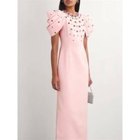 2026 New Fashion Lobster Sleeve Nail Diamond Bandage Dress Socialite Party Banquet Elegant Evening Gown Long Skirt