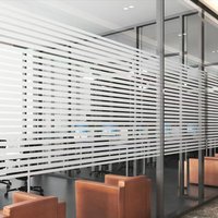 60cmx3m Frosted Stripe Window Privacy Film, Non-Adhesive, Static Cling, Stickers for Meeting Room, Home and Office