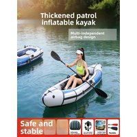 Thickened Wear-Resistant V Bottom Inflatable Fishing Boat Single Double Person Automatic Kayak Boating Supplies