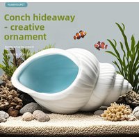 Ceramic Fish and Shrimp Hideout - Mini Parrot Breeding Cave & Decor, Mushroom Design Aquarium Ornament