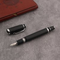1pc Metal 313 Fountain Pen Black Spin Art M Nib Business Office School Supplies Writing Ink pen