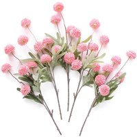 Artificial Pompon Mum Fake Kiku Flowers Silk Small Mini Chrysanthemum Ball Decor for Autumn Filler DIY Bouquet Wedding Shower