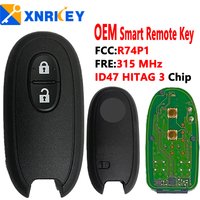 XNRKEY 2 Button OEM Smart Remote Car Key ID47/HITAG 3 Chip 315Mhz for Suzuki Wagon R Every Hustler Palette Spcia FCC: R74P1