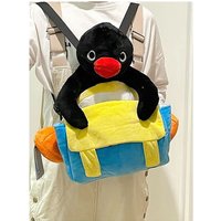 Cute Pingu Penguin Plush Backpack, 3d Cartoon Travel Bag, Large Capacity Soft Rucksack For Students And Fans