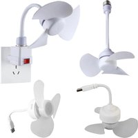LED Mini Ceiling Fan E27 Base/USB Chandelier Ceiling Fan Hose Extender Light Bulb Fan with Socket for Bedroom Living Room