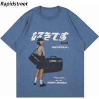 T-shirt Streetwear hommes Harajuku japonais fille affiche graphique T-Shirts à manches courtes décontracté Hip Hop ample t-shirt couverture en coton