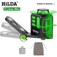 HILDA Laser Level 2 lines/5 Lines 360 Automatic Leveling Level Construction Tool Equipment Green Light Cross Laser Good Gift