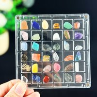 36PCS Natural Crystal Mineral Specimen Set, Geology Educational Kit, Home Desk Decor, Collector Gift