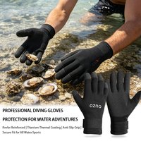 3mm CR Titanium Coated Diving Gloves, Cut Resistant Non-Slip Warm Spearfishing Snorkeling Surfing Wetsuit Gloves