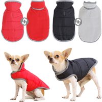 Reversible Puppy Clothes Warm Winter Coat For Small Medium Dogs Cats Waterproof Reflective Dog Jacket French Bulldog Pet Outfits