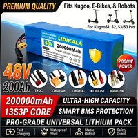 48V 200000mAh 1000W 13S3P Lithium-Batterie, Lithium-Ionen-Batteriepaket mit integriertem 20A BMS für Elektro-Scooter