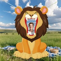 1pc 2D Photo Booth Props Large Lion Photo Backdrop Carnival Circus Party Photography Background Jungle Theme Party Decoration