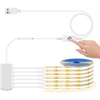 6/5/4/3/2/1 Pcs 5V USB COB LED Strip Light With Touch Dimmer Switch Kit For Acoustic Panel Shelf Under Cabinet Lighting