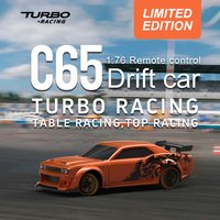 Turbo Racing 1:76 C65 Limited Edition Drift RC Car With Gyro Radio Full Proportional Remote Control Toys RTR Desktop Toys Car