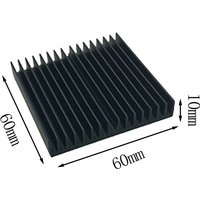 【C】1pcs 60*60*10mm Black Aluminum Radiator Motherboard Chip Heatsink