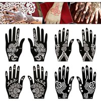 2pcs Henna Tattoo Stencils Templates For Women Temporary Tattoo Indian Fashion Flower Wedding Tattoo Supplies For DIY Body Art