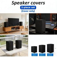 2-pack Speaker Protective Covers, Speaker Covers with Drawstring Bottom, Effective Protection in All Seasons, Black