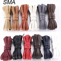 1 Pair Shoelaces 0.8 CM Waxed Cotton Width Flat Waterproof Shoe Laces Unisex Boots Casual Sneakers Shoelace Leather Shoe Lace