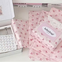 10Pcs Pink Bowknot Floral Wrapping Paper, Hand-Kneaded Cotton Paper, Small Gift Packaging Tissue Sheets for Bouquets