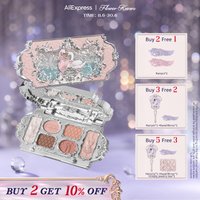 Flower Knows Swan Ballet Series Six-Color Makeup Palette Delicate Matte Glow Shimmer