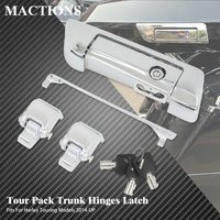 MACTIONS Chrome Tour Pack Trunk Latch Hinges Lock Key Set For Harley Touring Road king Street Glide Razor King Ultra 2014-2024