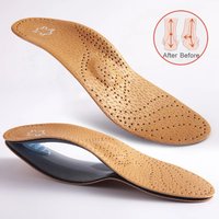Plantilla ortopédica de cuero, soporte ortopédico para arco, empeine, pie plano, almohadilla para zapatos, látex PU, antibacteriano, carbón