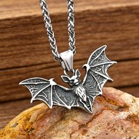 Stainless Steel New Vintage Bat Necklace Gothic Fashion Animal Pendant Chain For Men Women Biker Jewelry Best Gift Dropshipping
