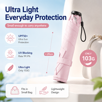 UPF50+ Carbon Fiber Mini Pocket Umbrella 2-in-1 Sun & Rain Protection Ultra-Light Portable Folding Travel Umbrella UV Block Para