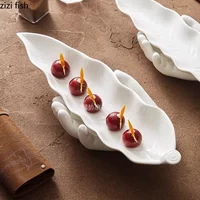 Creative Ceramic Plate Dessert Plate Sushi Dish Serving Plate Snack Plates Buddha Hand Leaf Plates Molecular Cuisine Tableware