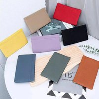 1Pc Self Closing PU Leather Long Wallet Passport ID Driver License Holder Cash Coin Pouch Headphone Cable Storage Bag