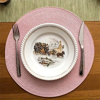 1/2/4/6/8pcs Cute Pink Round Placemats, Nordic Minimalist Kitchen Decor Table Mats, Cup and Plate Mats, Suitable for Daily Use