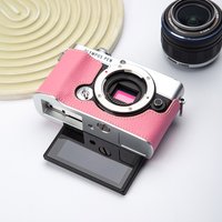 For OLYMPUS E-P7 EP7 Case EP7 Genuine Leather Half Case EP 7 Handmade Camera Bag Protective Case Wrist Strap Shoulder Straps