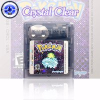 USA English Pokemon crystal clear v2.5.10 RTC Flash cart Real Time Clock Cartridge Video Game Console Card Rom Hack for gbc
