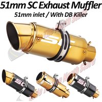51mm Gold Color sc Exhaust Pipe For Kawasaki250/300//400/800/900/1000 ZX6R/10R R1/3/6/25 CBR500/1000 GSXR600/750 S1000RR Etc