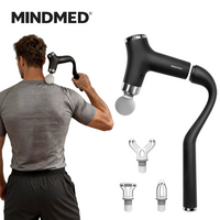 MINDMED Long Handle Detachable Massage Gun Deep Tissue Muscle Gun for Back Neck Shoulder Body Recovery with 12 Speed & 4 Heads