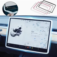 Silicone Case Screen Frame Display Edge Protector Central Control Protective Cover for Tesla Model 3 Y Car 2023 2022 2021 2020
