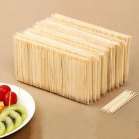 100/300/500 Pcs Disposable Toothpicks Double Headed Natural Bamboo Skewers Household Fruit Skewers Fruit Forks and Toothpicks