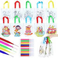 5/10pcs Handheld Bag Non-woven Fabric Graffiti Marker Pen Student Tutoring Bag Book And Stationery Storage Bags Reusable TMZ