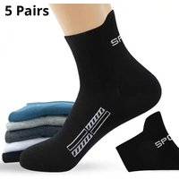 5 Pairs Men's Mid Sleeve Breathable Sports Trend Ear Lifting Basketball Men's Socks Spring And Autumn Versatile Socks