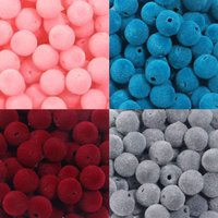 500g/lot 8/10mm Colorful Velvet Resin Beads Round Loose Spacer Beads For Jewelry Making DIY Bracelet Accessories Wholesale